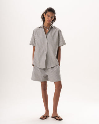 Female Grey Striped Oversized Set