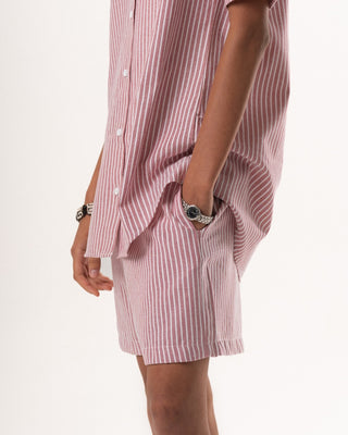 Female Red Striped Oversized Set