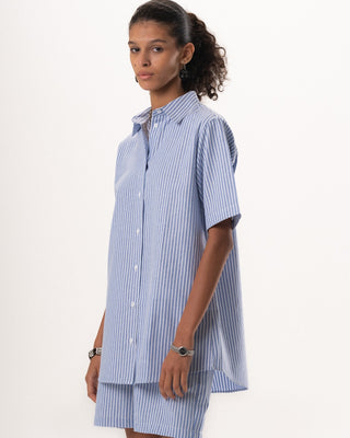 Female Blue Striped Oversized Set