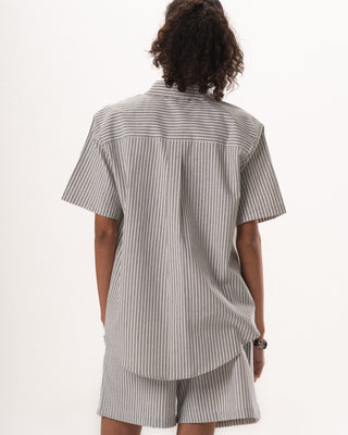 Female Grey Striped Oversized Set