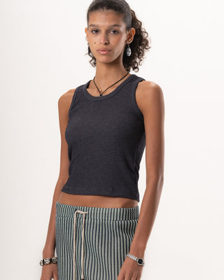 Navy Ribbed Tank Top