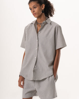 Female Grey Striped Oversized Set