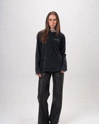 Black Washed Oversized Long Sleeves