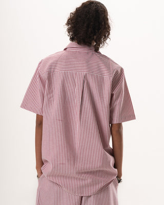 Female Red Striped Oversized Set