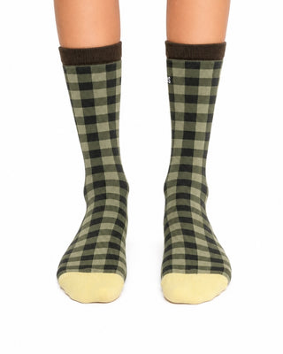 Olive Fence Neck Socks