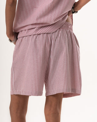 Female Red Striped Oversized Set