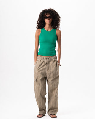 Green Ribbed Tank Top