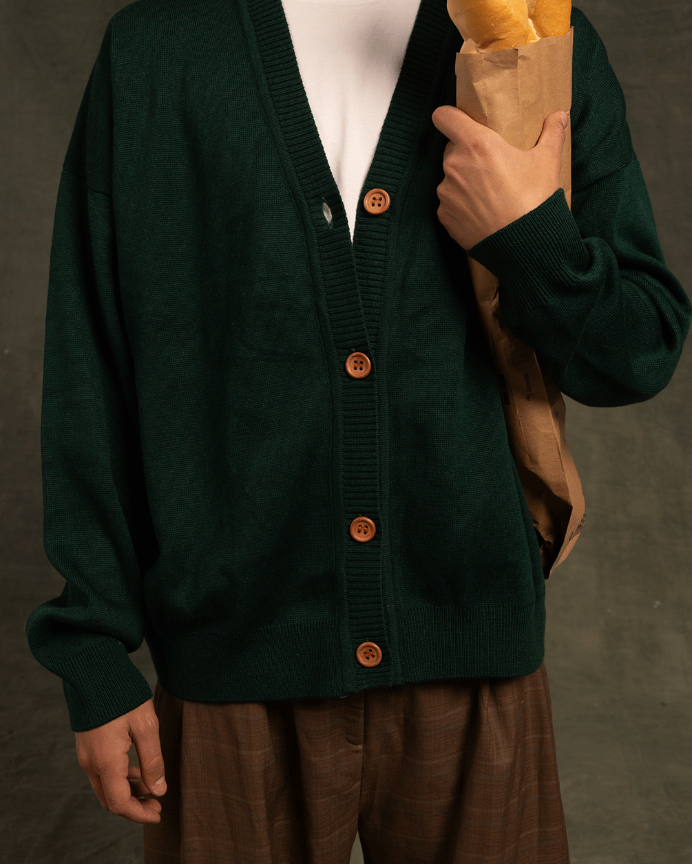 Antique Green Drop Shoulder Cardigan Cardigans IN YOUR SHOE