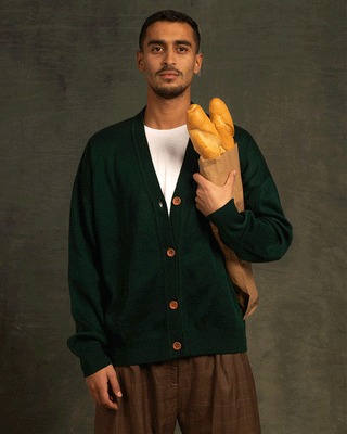 Antique Green Drop Shoulder Cardigan Cardigans IN YOUR SHOE L-XL