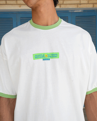 Apple Day Oversized Tee Printed Oversized Tees IN YOUR SHOE