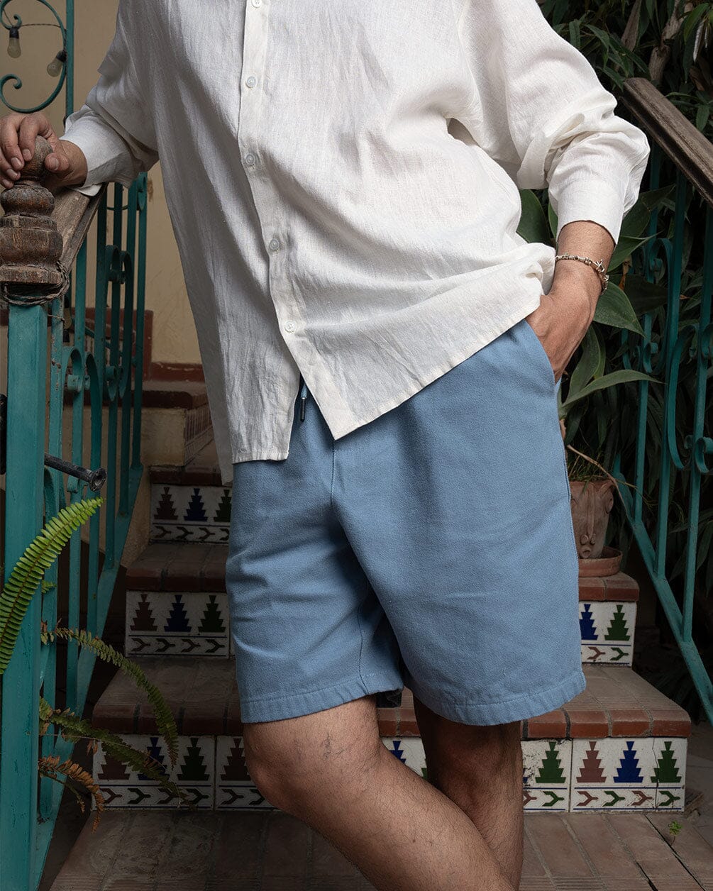 Baby Blue Gabardine Shorts Gabardine Shorts IN YOUR SHOE