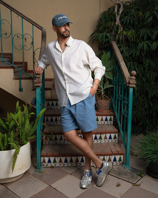 Baby Blue Gabardine Shorts Gabardine Shorts IN YOUR SHOE S