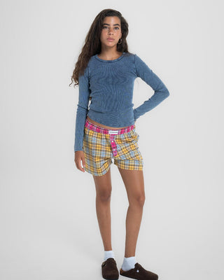 Baby Blue Washed Long Sleeve Top Long Sleeve Tops IN YOUR SHOE M