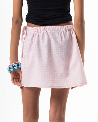 Baby Pink Plaid Mini Wrap Flowy Wraps IN YOUR SHOE
