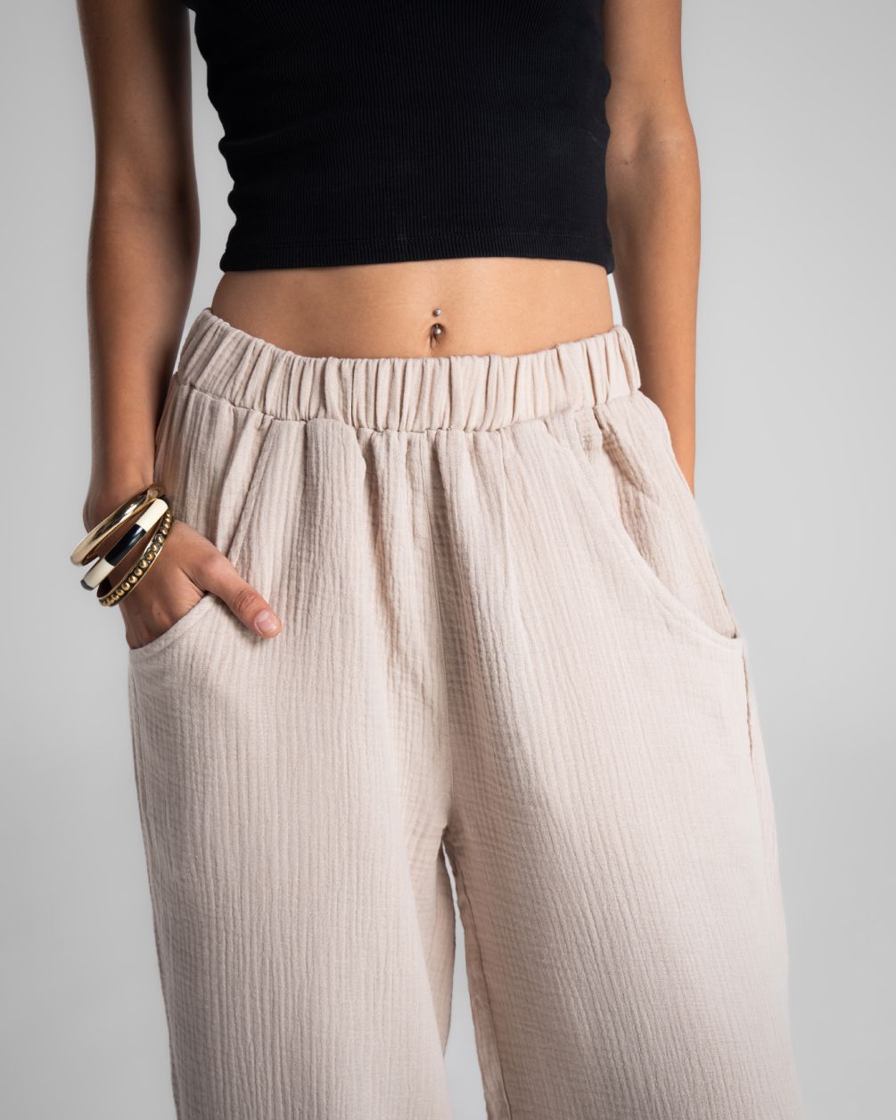 Beige Barrel Fit Linen pants Linen Pants IN YOUR SHOE