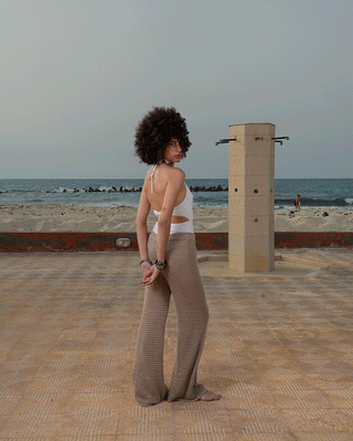 Beige Crochet Pants Pants IN YOUR SHOE