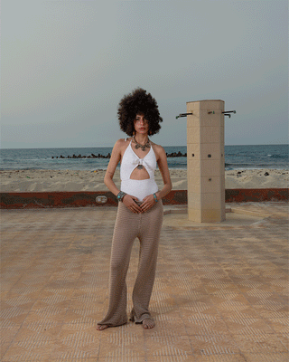 Beige Crochet Pants Pants IN YOUR SHOE S