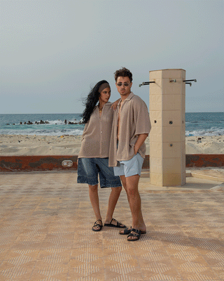 Beige Crochet Shirt Crochet Shirt IN YOUR SHOE L-XL