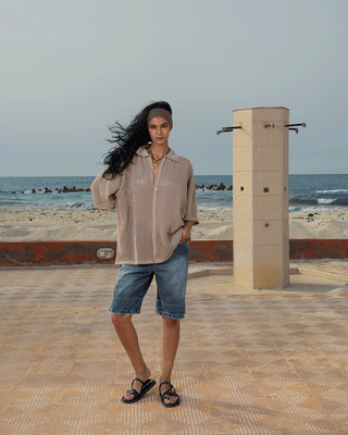 Beige Crochet Shirt Crochet Shirt IN YOUR SHOE S-M