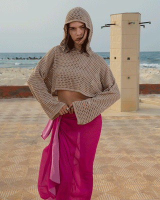 Beige Crochet Top Tops IN YOUR SHOE S