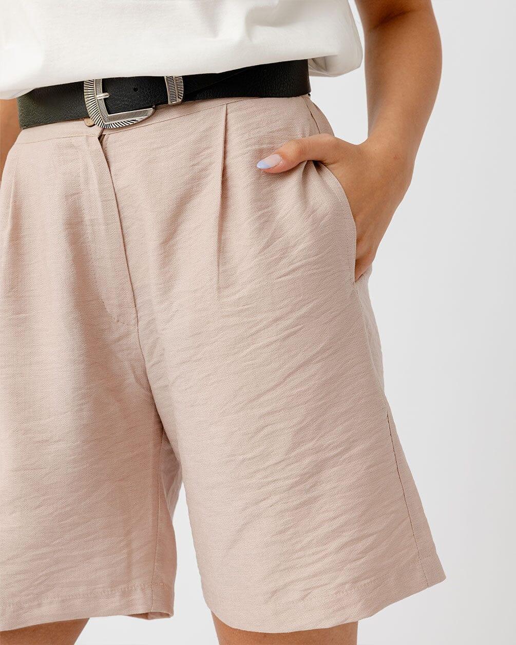 Beige Linen Shorts Linen Shorts IN YOUR SHOE L