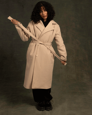 Beige Oversized Coat Coats IN YOUR SHOE S-M