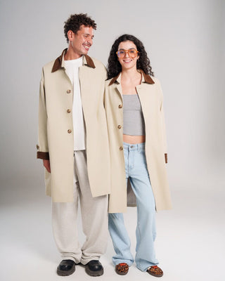 Beige Oversized Light Gabardine Coat Coats IN YOUR SHOE L-XL