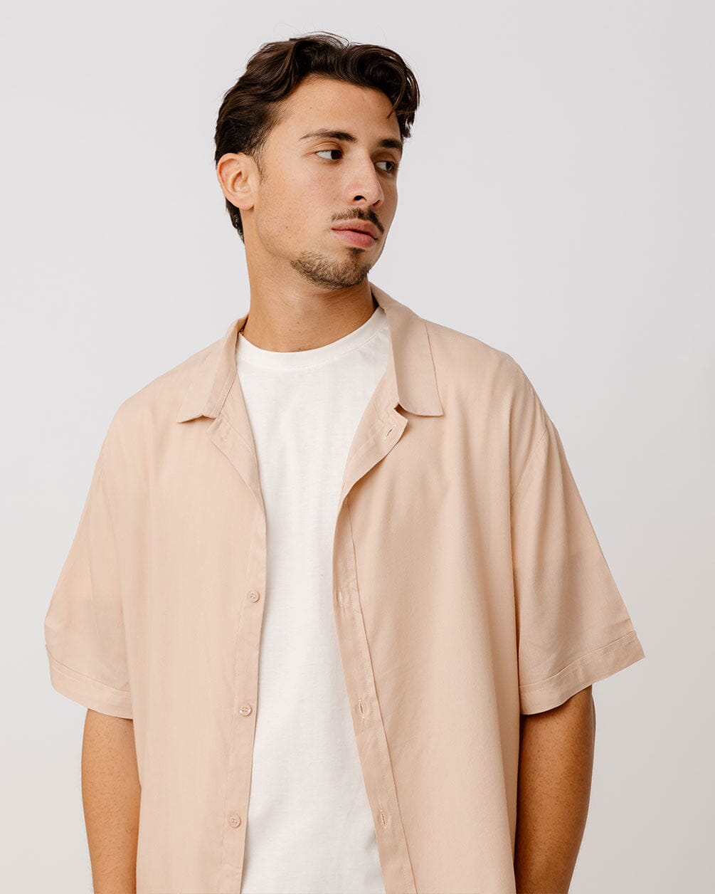 Beige Short Sleeve Shirt Short Sleeve Shirt IN YOUR SHOE L