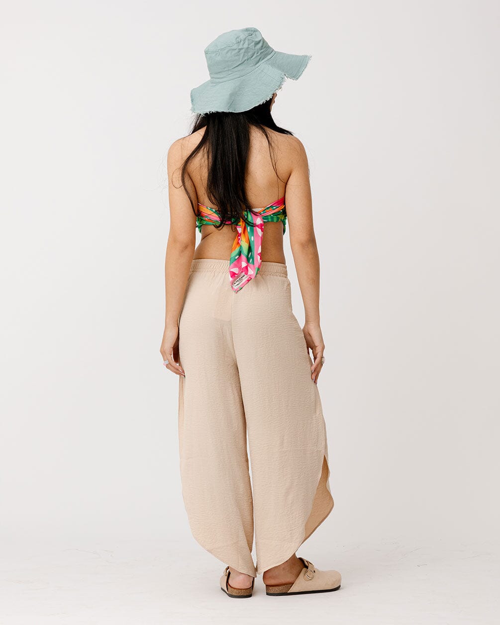 Beige Slit Pants Slit Pants IN YOUR SHOE L
