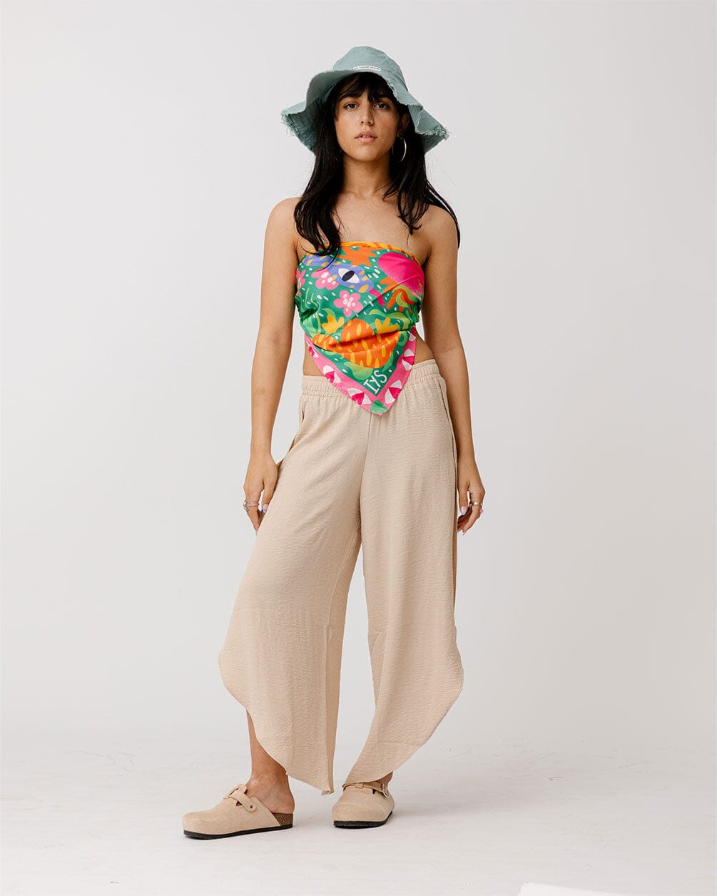 Beige Slit Pants Slit Pants IN YOUR SHOE S