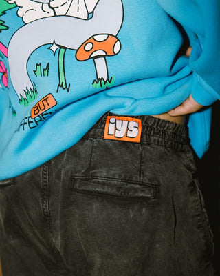 Black Acid Washed Cargo Pants Cargo Pants IN YOUR SHOE L