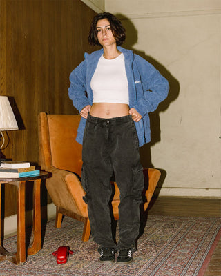 Black Acid Washed Cargo Pants Cargo Pants IN YOUR SHOE S