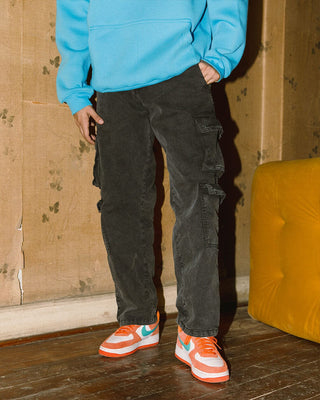 Black Acid Washed Cargo Pants Cargo Pants IN YOUR SHOE M