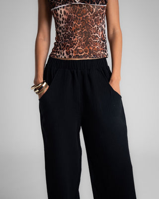 Black Barrel Fit Linen pants Linen Pants IN YOUR SHOE