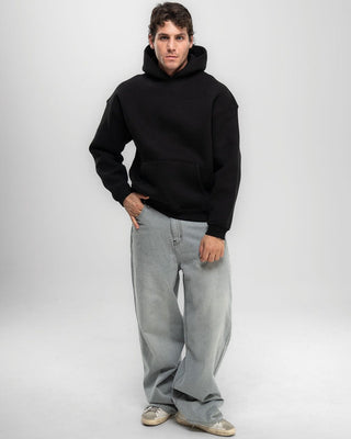 Black Basic Heavy Oversized Hoodie Plain Hoodies IN YOUR SHOE