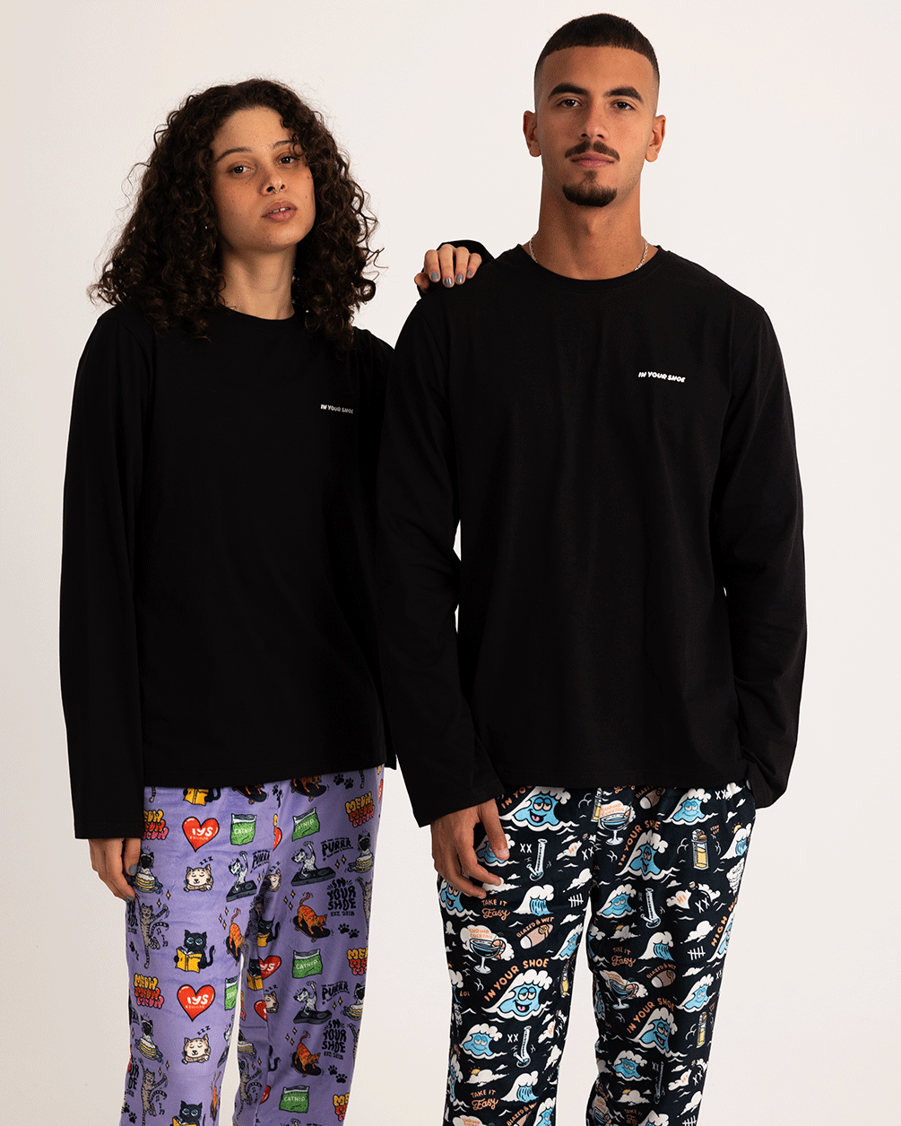 Black Basic Long Sleeve Tee PJ Tops IN YOUR SHOE