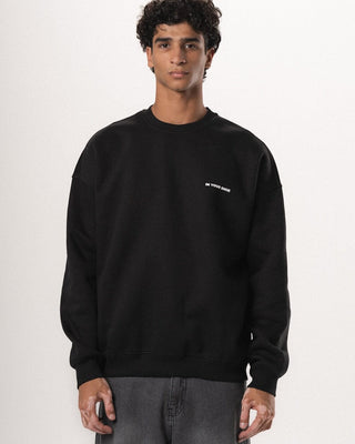 Black Basic Oversized Crewneck Crewnecks IN YOUR SHOE