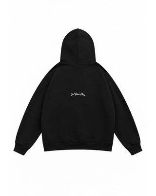 Black Basic Oversized Zip-Up Hoodie Zip Up Hoodies IN YOUR SHOE