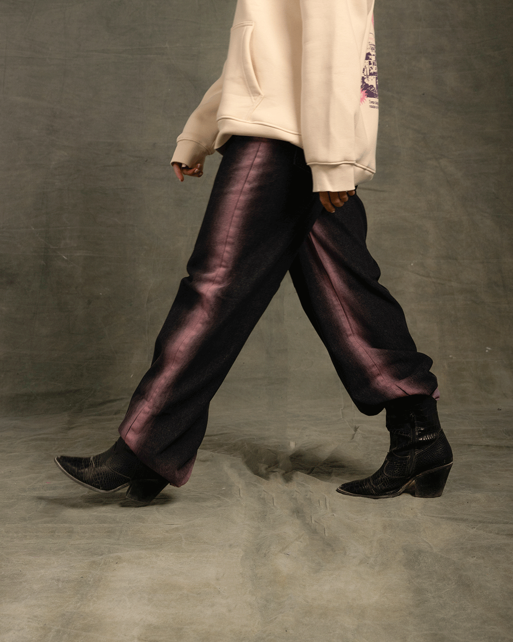 Black Border Washed Straight Jeans Jeans IN YOUR SHOE