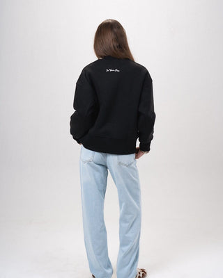 Black Boxy Crewneck Acid Washed Crewnecks IN YOUR SHOE XL