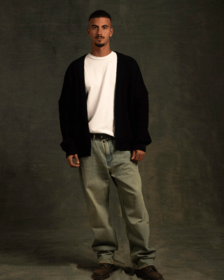 Black English Knit Cardigan Cardigans IN YOUR SHOE L-XL