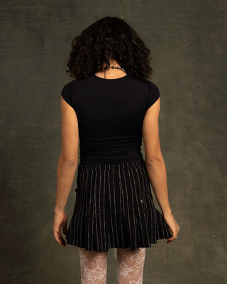 Black Half Sleeve Cropped Top Half Sleeve Tops IN YOUR SHOE M