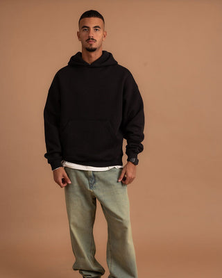 Black Heavy Boxy Hoodie Boxy Hoodies IN YOUR SHOE M