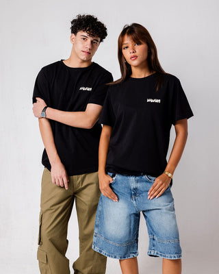 Black IYS Printed Regular Tee Basic Regular Tee IN YOUR SHOE L