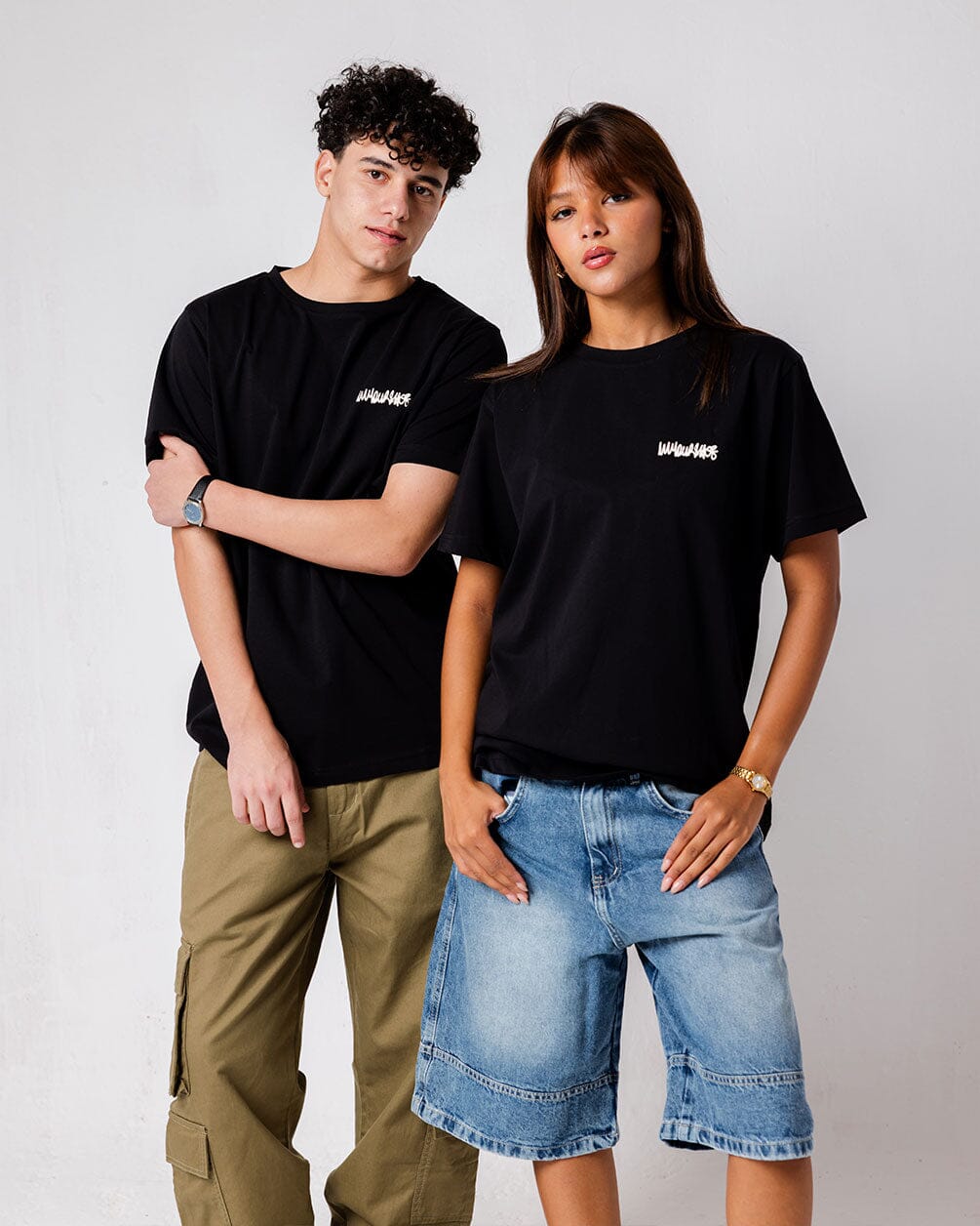 Black IYS Printed Regular Tee Basic Regular Tee IN YOUR SHOE L