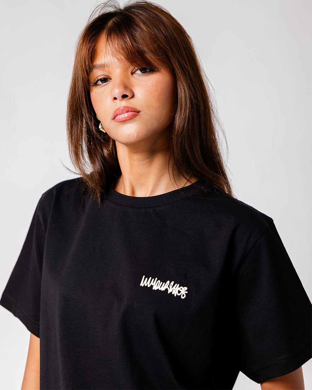 Black IYS Printed Regular Tee Basic Regular Tee IN YOUR SHOE