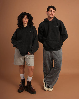 Black IYS Washed Hoodie Acid Washed Hoodies IN YOUR SHOE XL