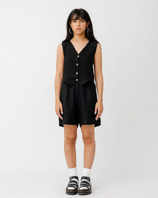 Black Linen Shorts Linen Shorts IN YOUR SHOE M