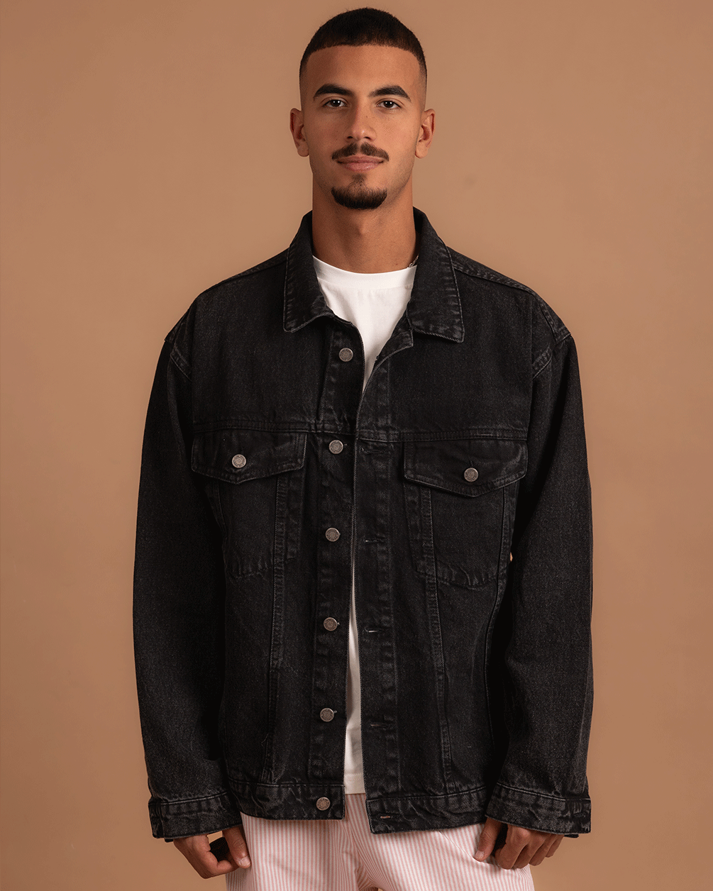 Black Oversized Denim Jacket Denim Jacket IN YOUR SHOE L