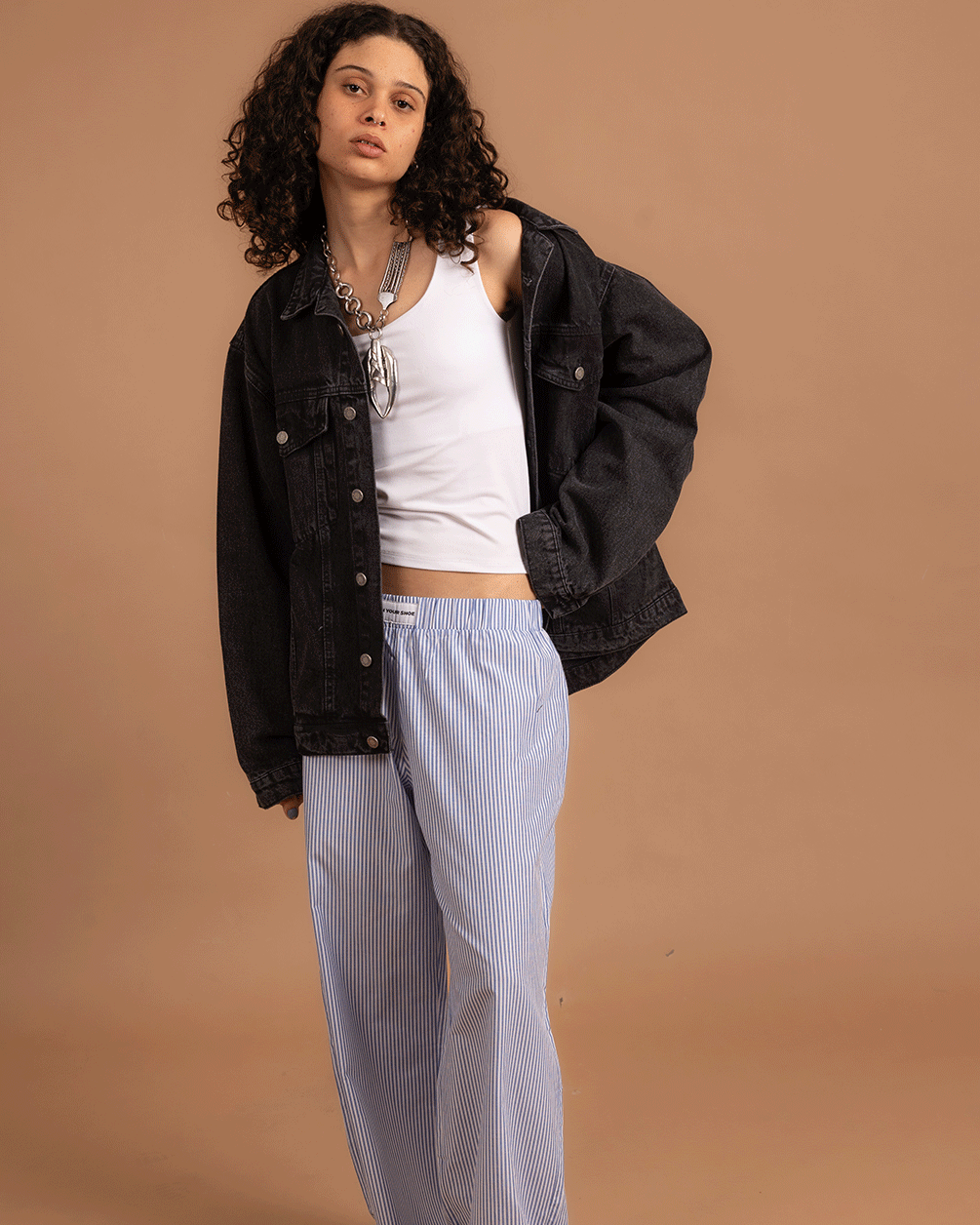 Black Oversized Denim Jacket Denim Jacket IN YOUR SHOE M
